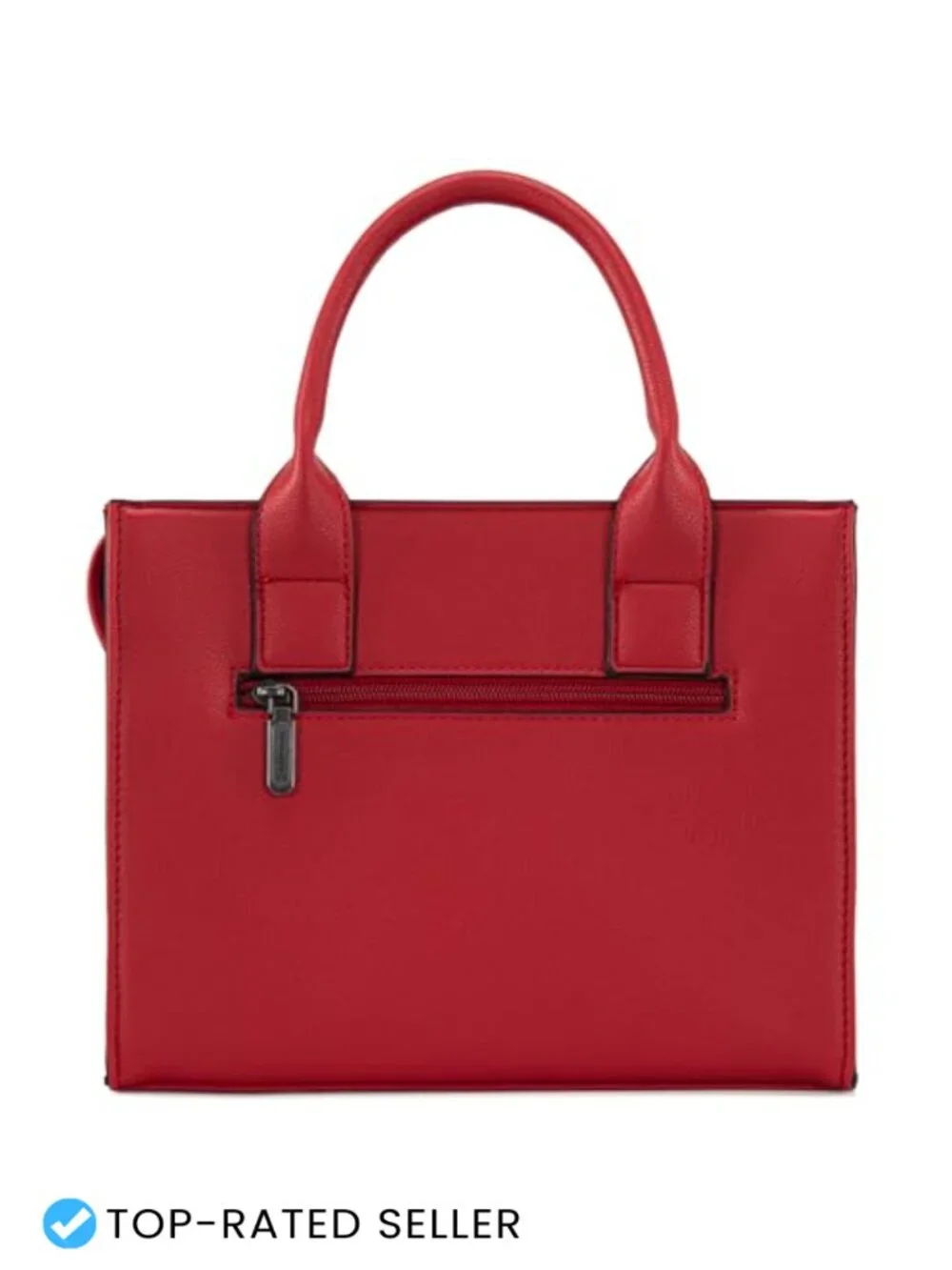 Faux Leather Quilted Satchel Tote with Whipstitch Detailing